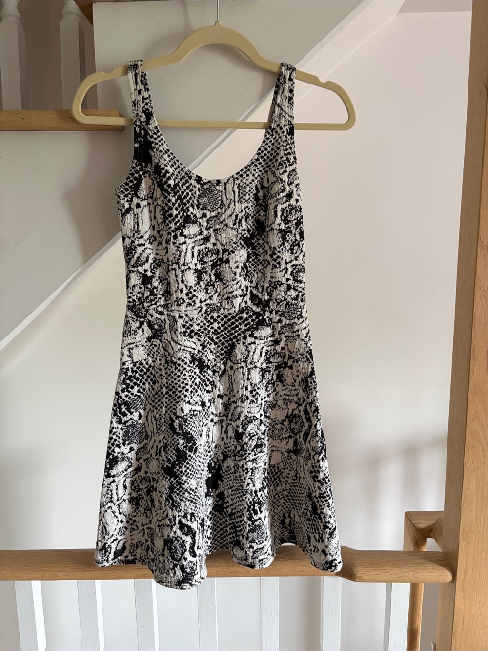 Dynamite Black and White Snake-Print Mini Dress